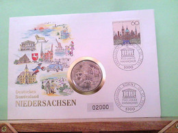 Numiesbrief Von 1991, Deutsches Bundesland Niedersachsen, Medaille,Niedersachsen. - Numismatik