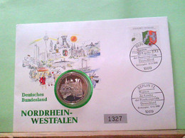 Numisbrief 1993, Deutsches Bundesland Nordrhein - Westfalen, Medaille: Wappen Der Bundesländer. - Numismatics