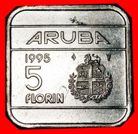 * NETHERLANDS (1995-2005): ARUBA ★ 5 FLORIN 1995 MINT LUSTRE!★ LOW START★ NO RESERVE! - Aruba