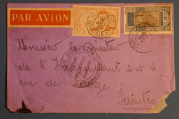 AM10 GUINEE AOF   LETTRE  1939 PAR AVION  POUR SAINTES ++ AFFRANCH. INTERESSANT - Covers & Documents