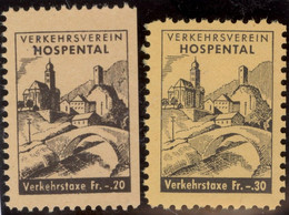 Heimat UR HOSPEMTHAL Lot 2 Fiskalmarken VERKEHRSVEREIN 20, 30 Rp. - Fiscaux