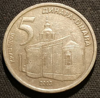 SERBIE - SERBIA - 5 DINARA 2003 - République - KM 36 - ( Dinar - Dinars ) - Serbia