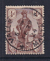 Malta: 1922/26   Emblem     SG123a   ¼d   Chocolate-brown     Used - Malte (...-1964)