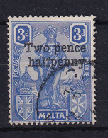 Malta: 1925   Emblem - Surcharge     SG142   2½ On 3d    Bright Ultramarine         Used - Malte (...-1964)