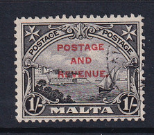 Malta: 1928   KGV 'Postage & Revenue' OVPT    SG186   1/-       Used - Malte (...-1964)