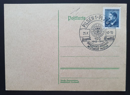 Böhmen & Mähren 1942, Blanko Postkarte Sonderstempel PILSEN - Covers & Documents