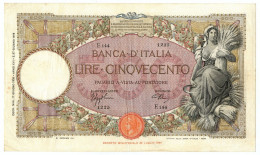 500 LIRE CAPRANESI MIETITRICE TESTINA FASCIO ROMA 17/06/1938 BB/BB+ - Regno D'Italia – Autres