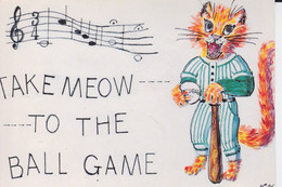 " Take Meow ......... To The Ball Game "  Nell K , Vance , Macon , Georgia ( Acrylic Painting ) - Baseball