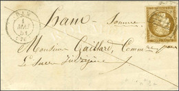 Grille / N° 1 Càd T 15 HAM (76) Sur Lettre Locale. 1851. - TB / SUP. - 1849-1850 Ceres