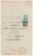 1938: ENTIER PNEUMATIQUE CAISSE D'EPARGNE 1,50F CHAPLAIN - Pneumatiques