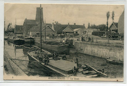 59 HONSCHOOTE Le Quai Péniches Et Mariniers Sur Le Pont   Anim Batellerie - écrite Vers 1910  D09 2021 - Hondshoote