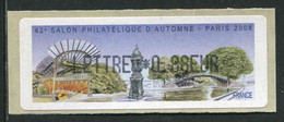 LISA 1 De 2008 "LETTRE *0,58 EUR - SALON PHILATELIQUE D'AUTOMNE - PARIS 2008 - Illust. : PARIS " - 1999-2009 Vignettes Illustrées
