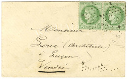 Etoile évidée (P N° 3649 Bis) EX * 9P9 Trace De La Croix De Repère / N° 53 Paire Sur Enveloppe Carte De Visite. - TB / S - Manual Postmarks