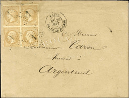 Etoile 1 / N° 21 Bloc De 4 Càd PARIS / PL. DE LA BOURSE. 1866. - TB. - Manual Postmarks