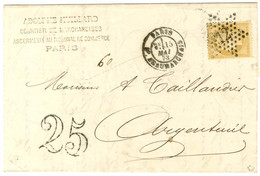 Etoile 12 / N° 59 Càd PARIS / BD BEAUMARCHAIS Sur Lettre Insuffisamment Affranchie Pour Argenteuil, Taxe 25 DT. 1873. -  - Manual Postmarks