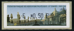 LISA 1 De 2008 "E *0,50 EUR - F.F.A.P. 81e CONGRES - PARIS 2008 - Illustration :LE GRAND PALAIS" - 1999-2009 Viñetas De Franqueo Illustradas