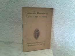 Johannes Gutenberg - Universität In Mainz - Vorlesungsverzeichnis Wintersemester 1947 - 48 - Schulbücher