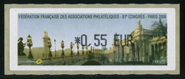 LISA 1 De 2008 " *0,55 EUR - F.F.A.P. 81e CONGRES - PARIS 2008 - Illustration :LE GRAND PALAIS" - 1999-2009 Illustrated Franking Labels