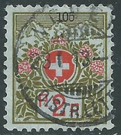 1911-21 SVIZZERA FRANCOBOLLI DI FRANCHIGIA USATO 2 CENT - RF14-2 - Franchigia