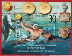 YUGOSLAVIA 2001 Water Polo Champion Block MNH / **.  Michel Block 51 - Nuevos