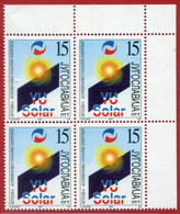 YUGOSLAVIA 2001 Solar Energy Block Of 4 MNH / **.  Michel 3039 - Nuovi