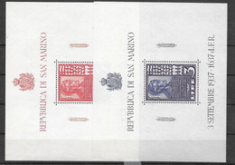 San Marino Low Hinge Traces * On Border (40 Euros) 1938, Stamps Alone 28 Euros - Blocks & Sheetlets