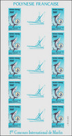 POLYNESIE Poste Aérienne ** - 190, Feuillet De 10 Non Dentelés Avec Vignettes: 300f. Pêche Au Marlin (Maury) - Cote: 200 - Unclassified