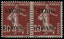 SYRIE Poste * - 109/109a, Paire, Un Exemplaire Erreur "piastre" Sans Le "s": 1p. S. 20c. Semeuse Brun - Cote: +35 - Unclassified