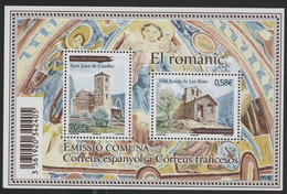 Andorre Français Emissio Comuna Bloc N° 3 EL ROMANIC "sant Joan De Caselles" "Sant Roma De Les Bons" - Blocks & Kleinbögen
