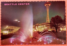 CP, états Unis, SEATTLE Center International Fountain At Night - Seattle