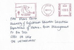 UK 2001 London Meter Hasler “Mailmaster” HT Prefix Stork London Zoo EMA Cover - Storchenvögel