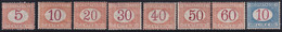 Regno D'Italia 1894 Segnatasse Serie Di 8 Valori Sass. 20/26 + 28 MNH** Cv. 2700 - Portomarken