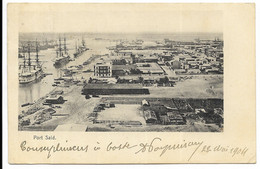 PORT SAÏD- Vue D'ensemble, Port... 1904  Verso LIGNE N PAQ. FR. N°2 Mal Venu... - Port-Saïd