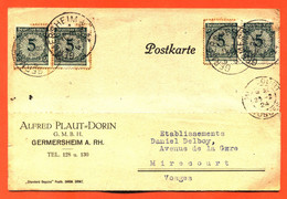 CPA Allemagne " Courrier Envoyée De Germersheim à L'éditeur Daniel Delboy à Mirecourt Le 23/02/1924 " - Sammlungen