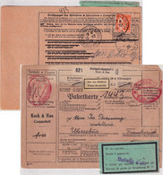 DR - Cannstatt Gebühr Bezahlt 1933 Paketkarte N. FRANKREICH (Wasselonne) - Poststempel - Freistempel