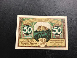 Notgeld - Billet Necéssité Allemagne - 50 Pfennig - 1921 - Leutenberg - Zonder Classificatie