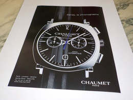 PUBLICITE DANDY LE CHRONOGRAPHE DE  CHAUMET 2005 - Autres & Non Classés