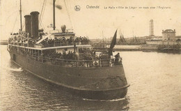 OSTENDE-OOSTENDE - La Malle "Ville De Liège" En Route Pour L'Angleterre - Oblitération De 1924 - Thill - Oostende