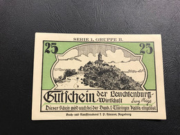 Notgeld - Billet Necéssité Allemagne - 25 Pfennig - Leuchtenburg - Walpurgisnacht - Non Classificati