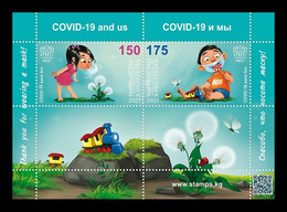Kyrgyzstan (KEP) 2021 Mih. 179/80 (Bl.48) COVID-19 Coronavirus And Us MNH ** - Kirgisistan