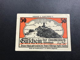 Notgeld - Billet Necéssité Allemagne - 50 Pfennig - Leuchtenburg - Walpurgisnacht - Zonder Classificatie
