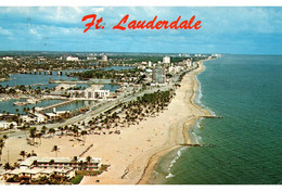 (RECTO / VERSO) FORT LAUDERDALE IN 1970 - THE VENICE OF AMERICA - BEAUX TIMBRES ET CACHET - FORMAT CPA - Fort Lauderdale