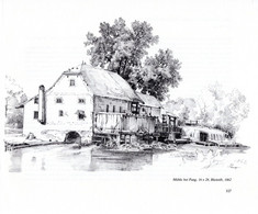 Christian Mali 1832-1906 - Mühle Bei Pang Druck - Dessins