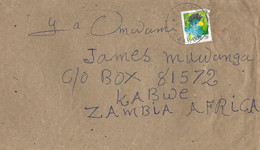 Uganda 1998 Mukono Great Blue Turaco Corythaeola Cristata Cover To Zambia - Cuco, Cuclillos