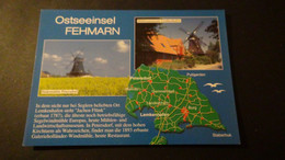Germany - Fehmarn - Landkarte + 2 Mühlenbilder - Look Scan - Fehmarn