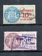 MONACO -- Timbres Fiscaux " Quittances " 10 C. & 50 C. 1939 - Steuermarken