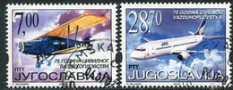 YUGOSLAVIA 2002 Civil Aviation Used.  Michel 3079-80 - Used Stamps