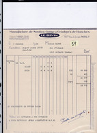 Une Facture   Ets  : Le Divin    Manufacture De Soutien -George   Rue Du Temples Paris 1955 Destination Maroc - Droguerie & Parfumerie