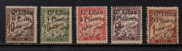GRAND LIBAN / 1924 SERIE DUVAL TAXE # 6 A 10 * / COTE YVERT 40.00 EUROS (ref T1841) - Portomarken