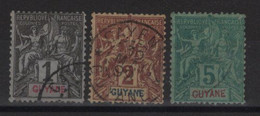 Guyane - N°30 31 33 Obliteres - Cote 17.25€ - Usados